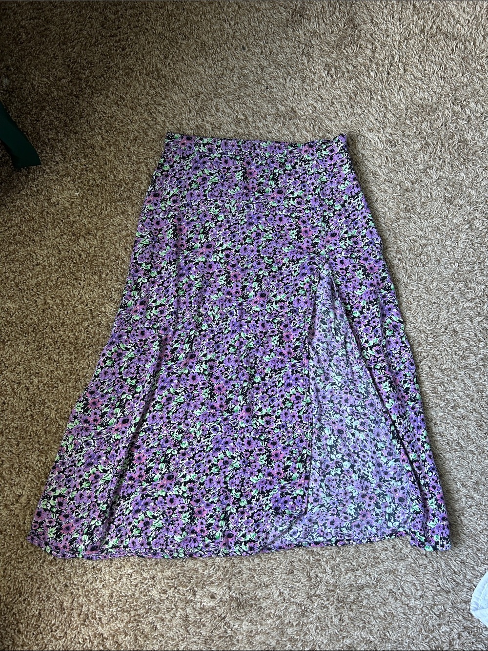 Floral Purple Midi Skirt